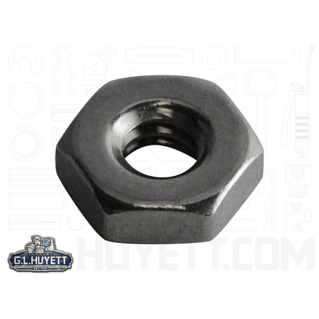 G.L. HUYETT Hex Nut, #10-32, Stainless Steel, Plain HXNS-1032